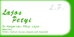 lajos petyi business card