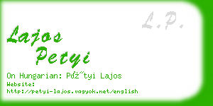 lajos petyi business card